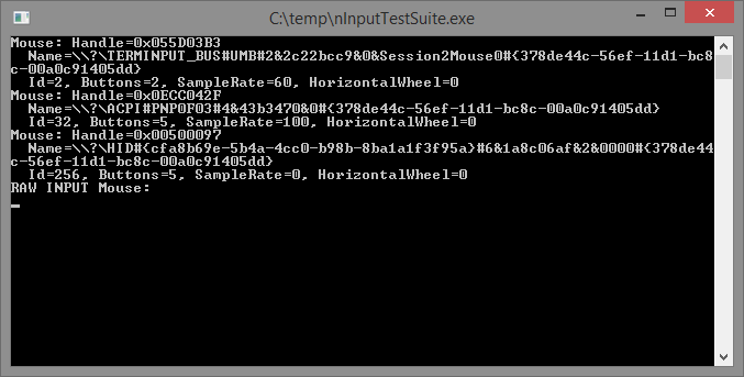 nInputTestSuite example view